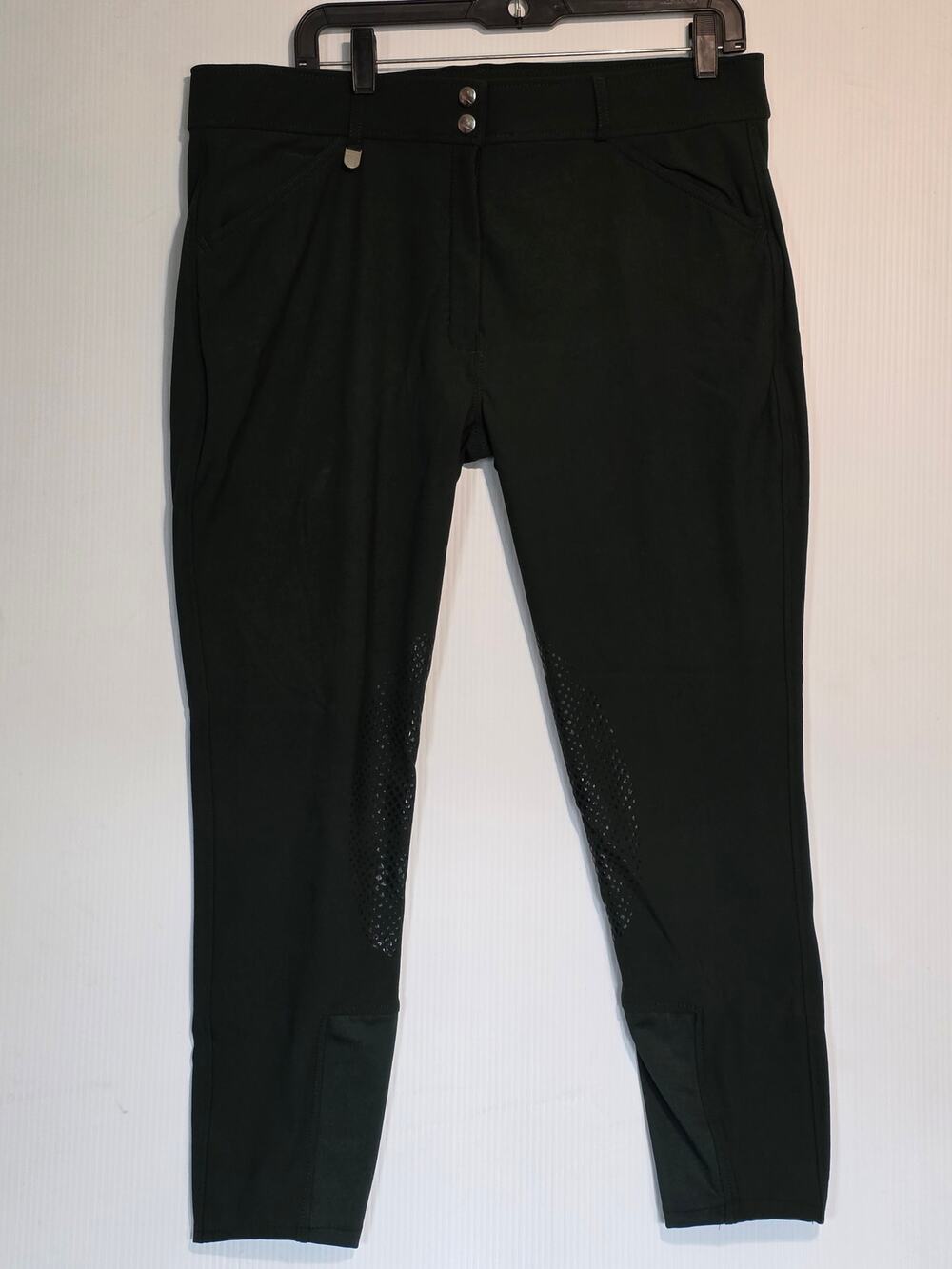 Horze Green Silicone Knee Patch Riding Breeches Size 34 US Equestrian Pants